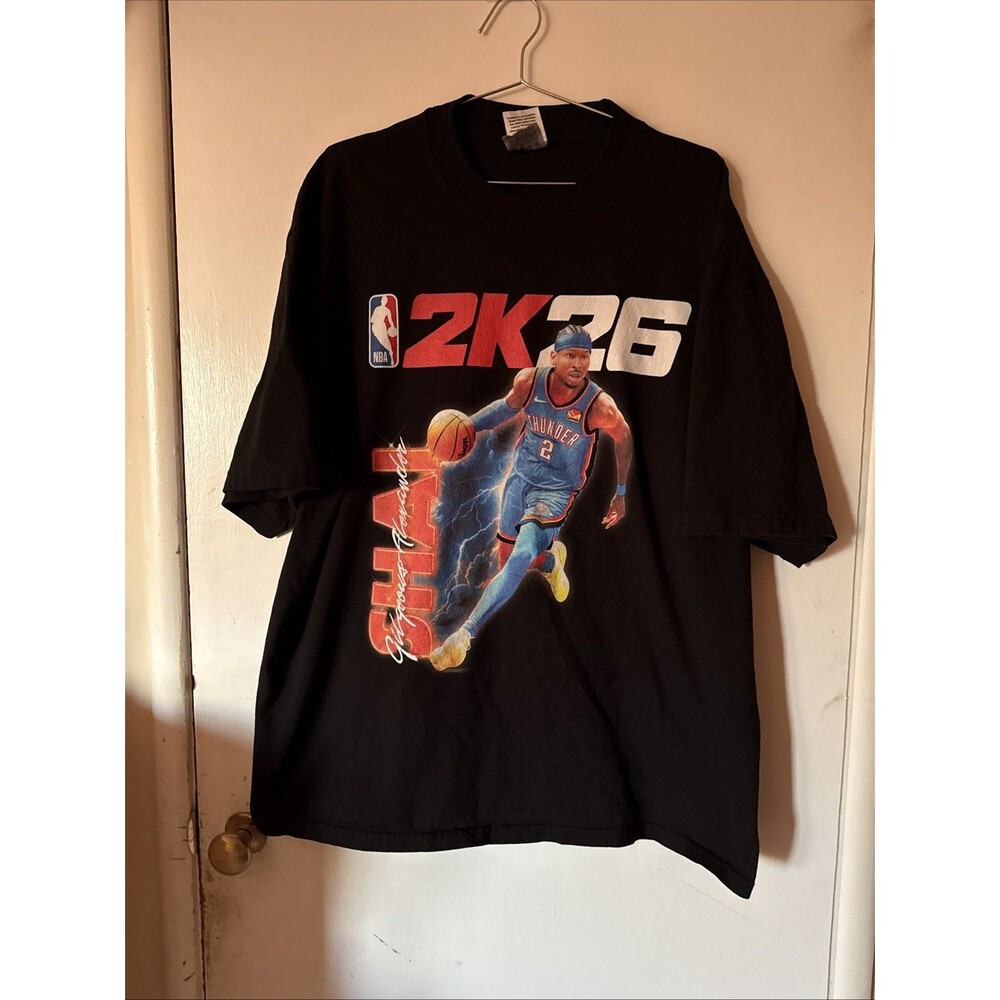 Shai Gilgeous-Alexander NBA 2K26 Limited Edition Black T Shirt | Men's XL